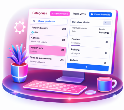 Configuración de productos e impuestos en la plataforma web de administración